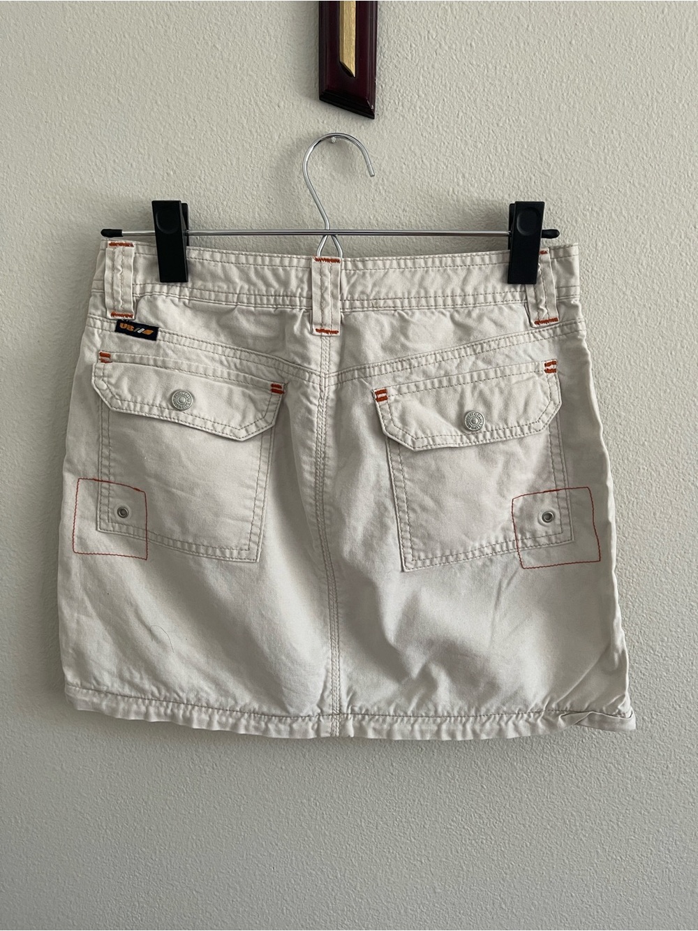 UNIONBAY White Mini Skirt with Orange Stitching